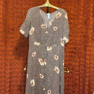 Brown Floral Summer Dress